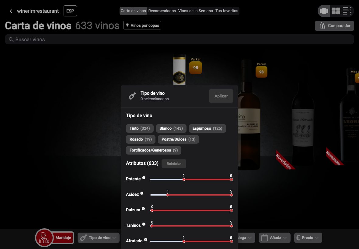 App Español tipo vino