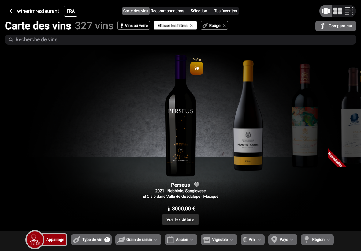 App Français filtro tinto aplicado