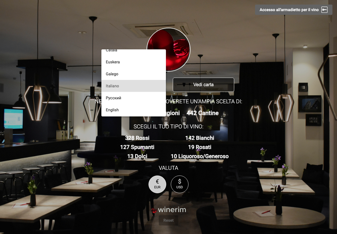 App Italiano selector idiomas