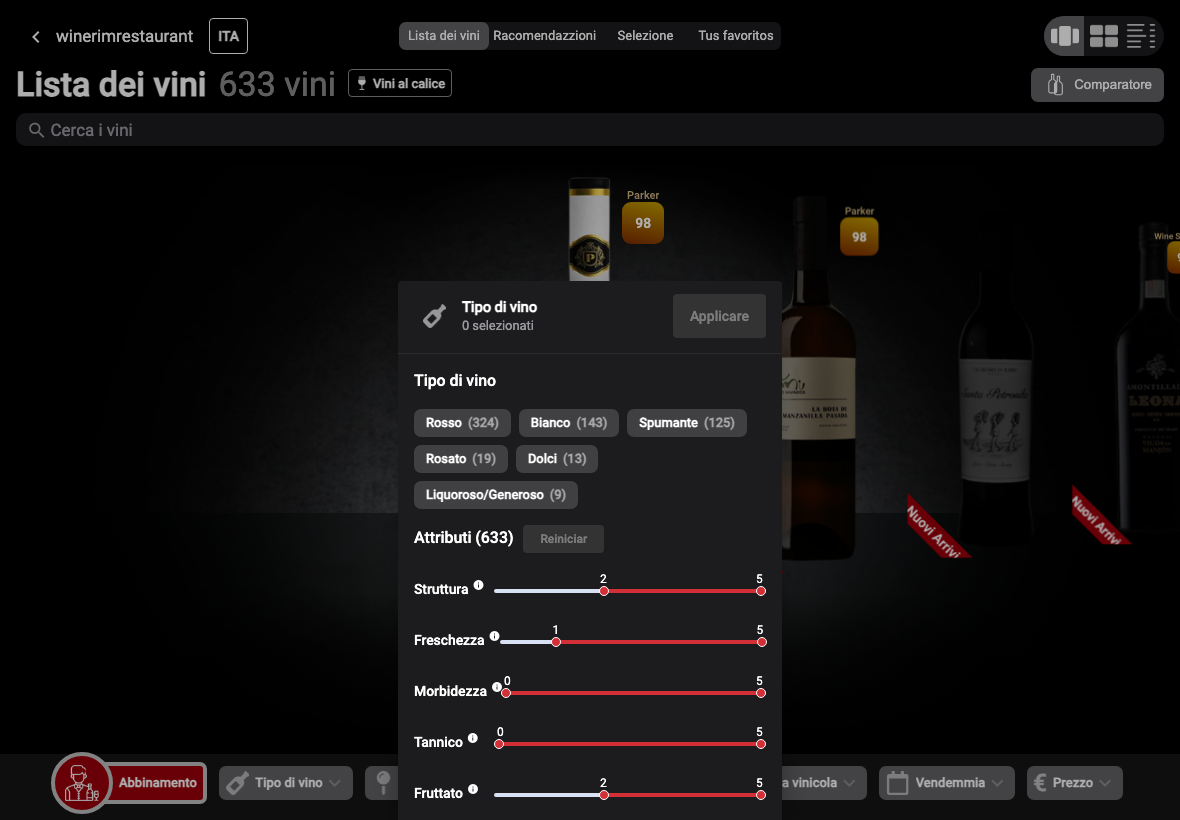 App Italiano tipo vino