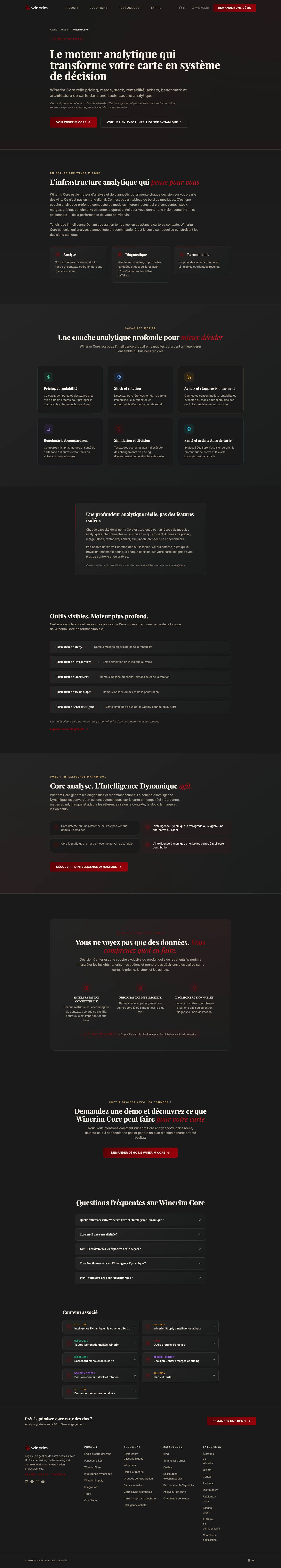 Winerim Core — Moteur analytique pour cartes des vins | Winerim