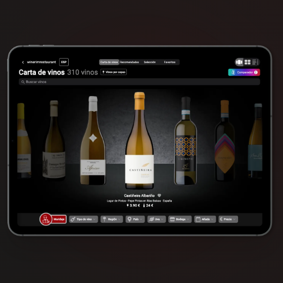 Winerim — carta de vinos inteligente en tablet para restaurantes