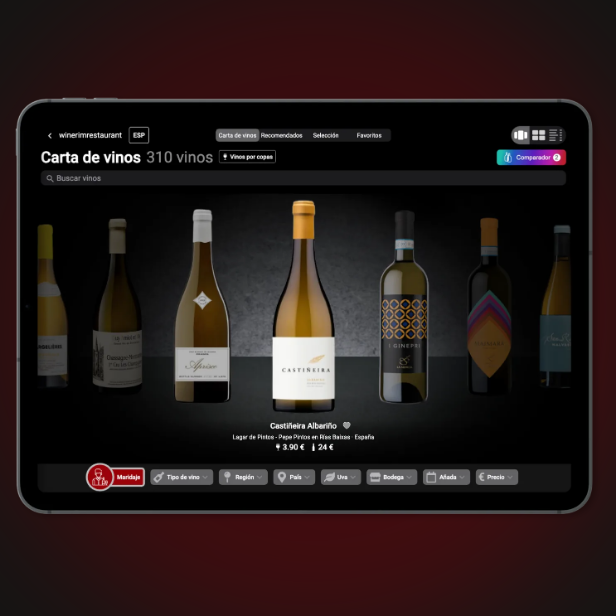 Winerim wine list interface