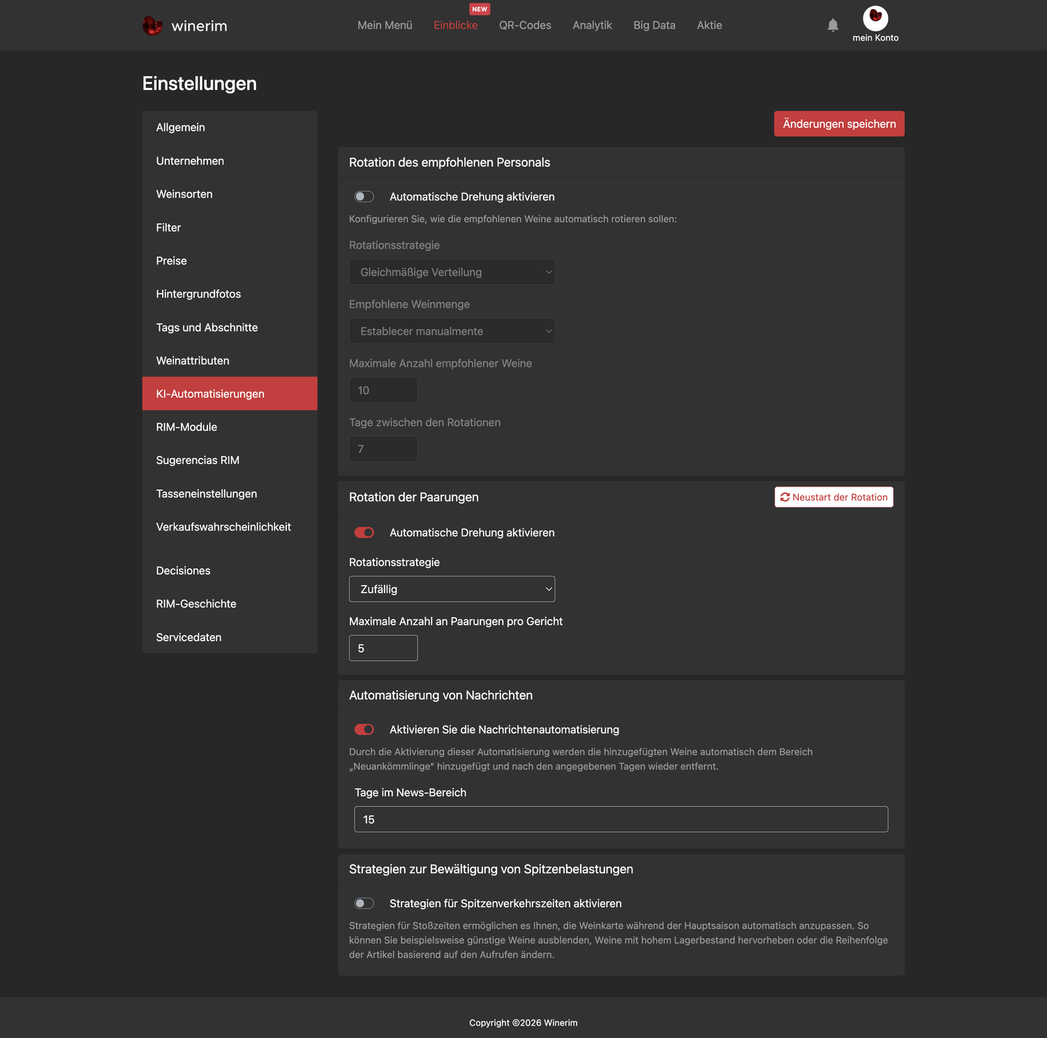 Editor Deutsch ajustes automatizaciones ia