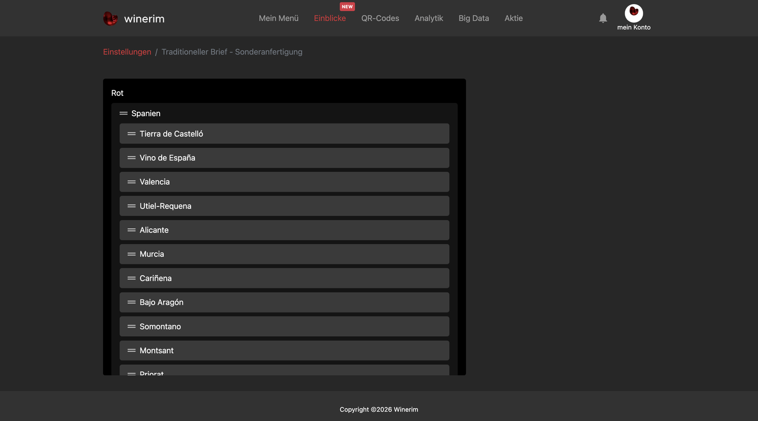 Editor Deutsch ajustes orden grupos