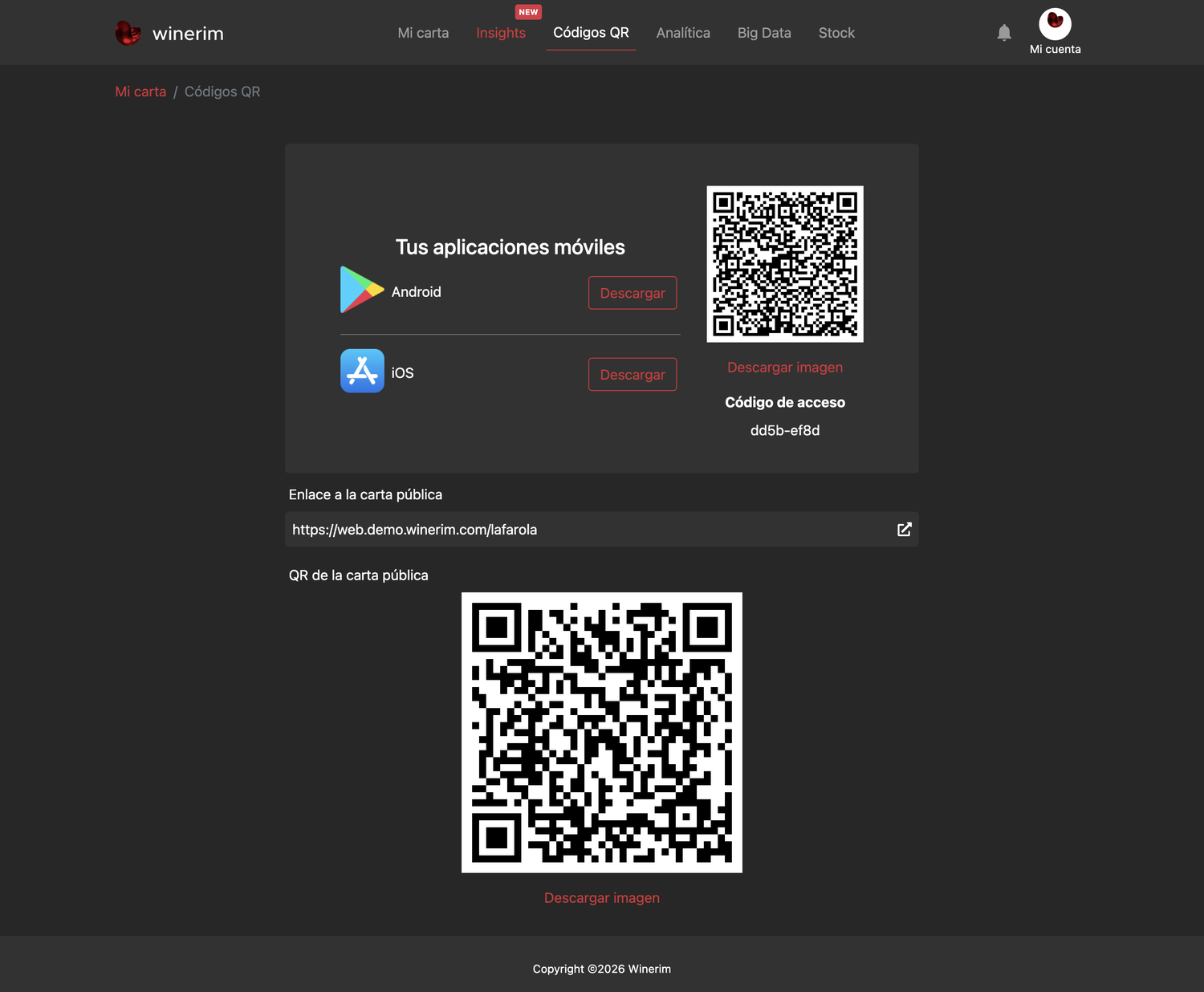 Editor Español codigos qr