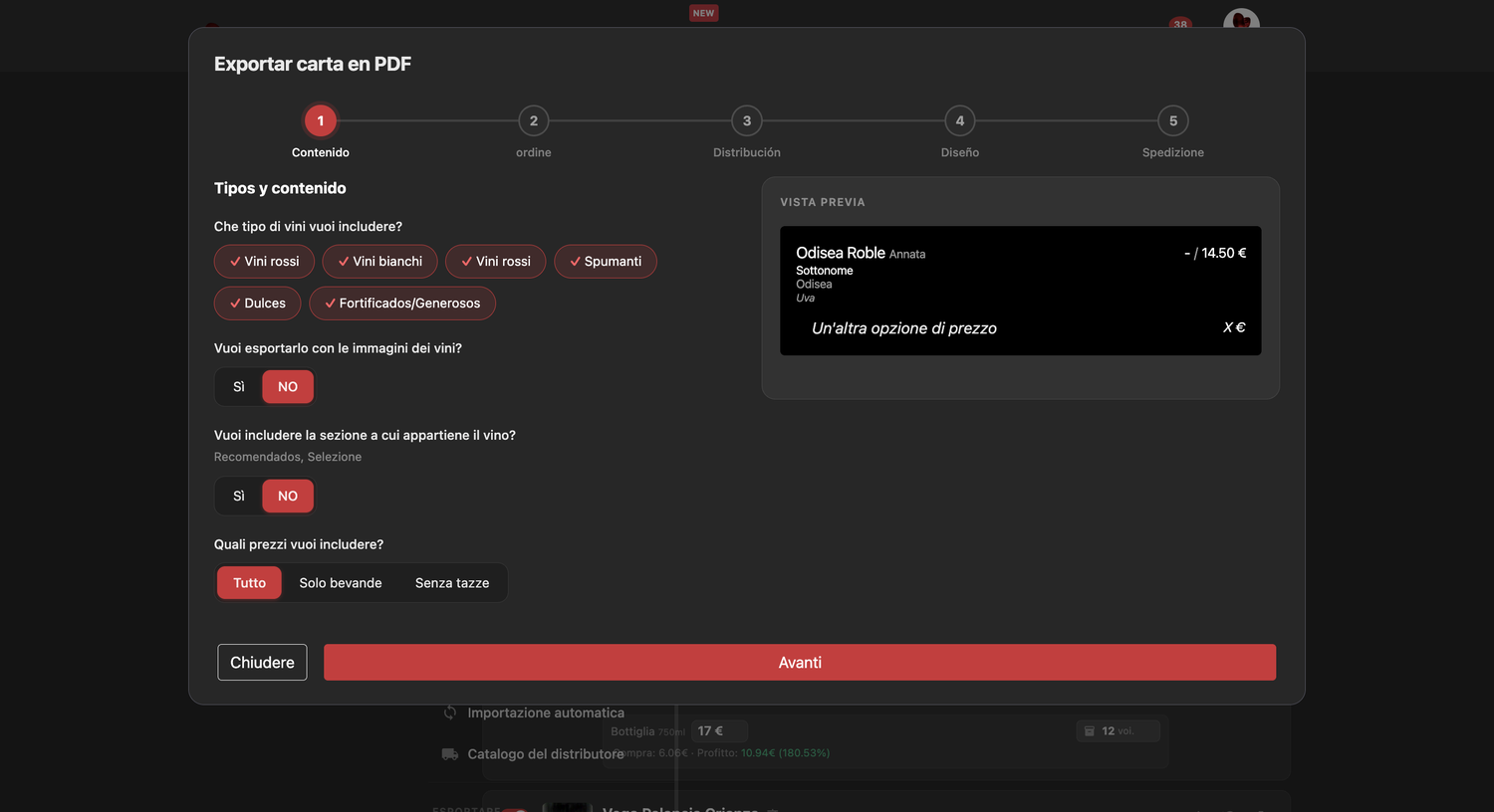 Editor Italiano mi carta pdf modal open