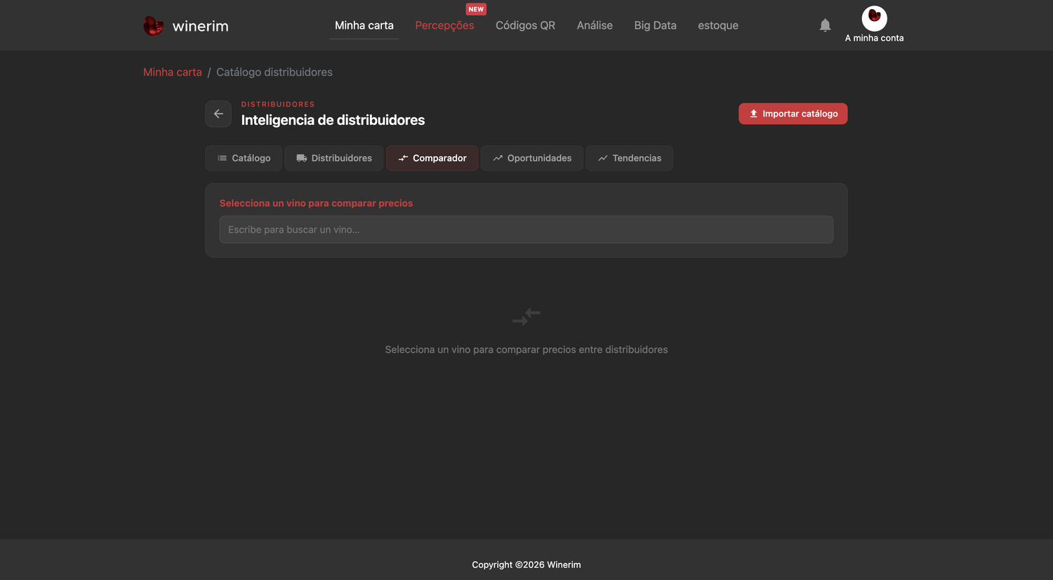 Editor Português catalogo comparador