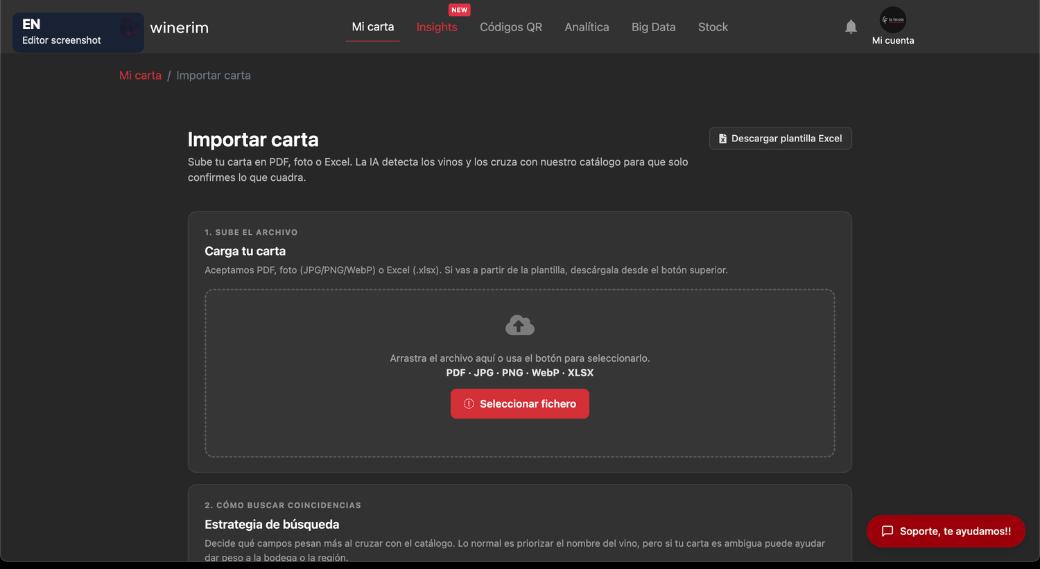 Editor English importacion ia