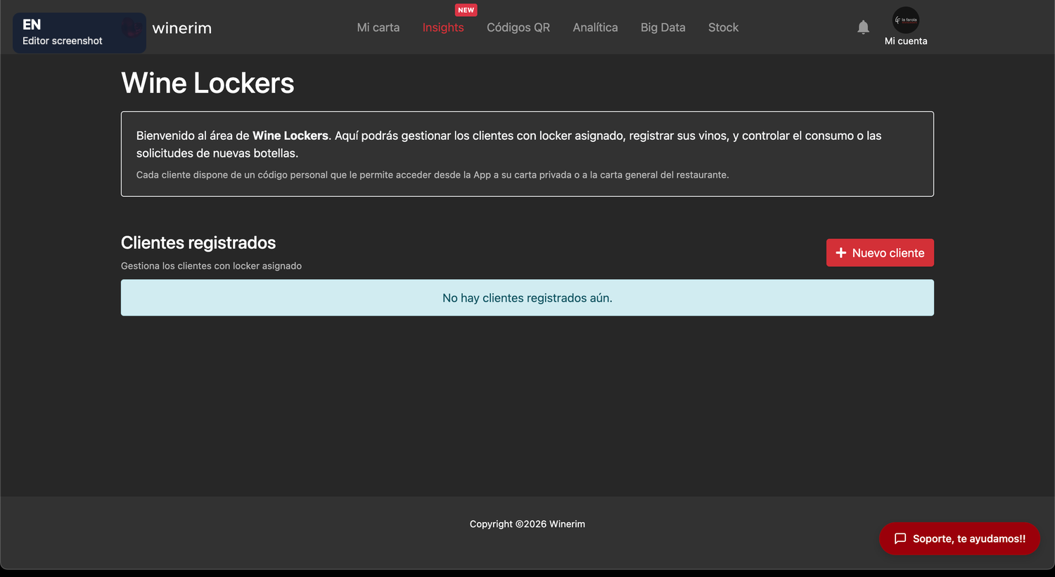 Editor English wine lockers