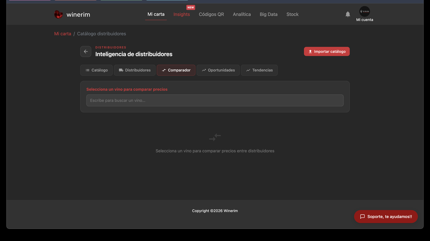 Editor Español catalogo comparador
