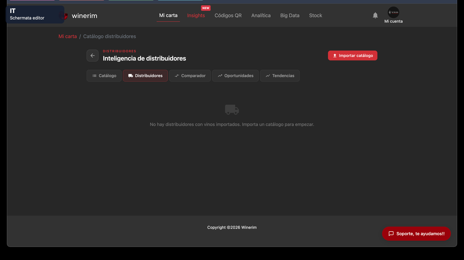 Editor Italiano catalogo distribuidores